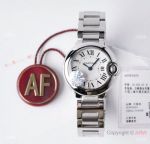 AF Factory 1:1 Clone Ballon Bleu De Cartier Stainless Steel White 28mm Watch